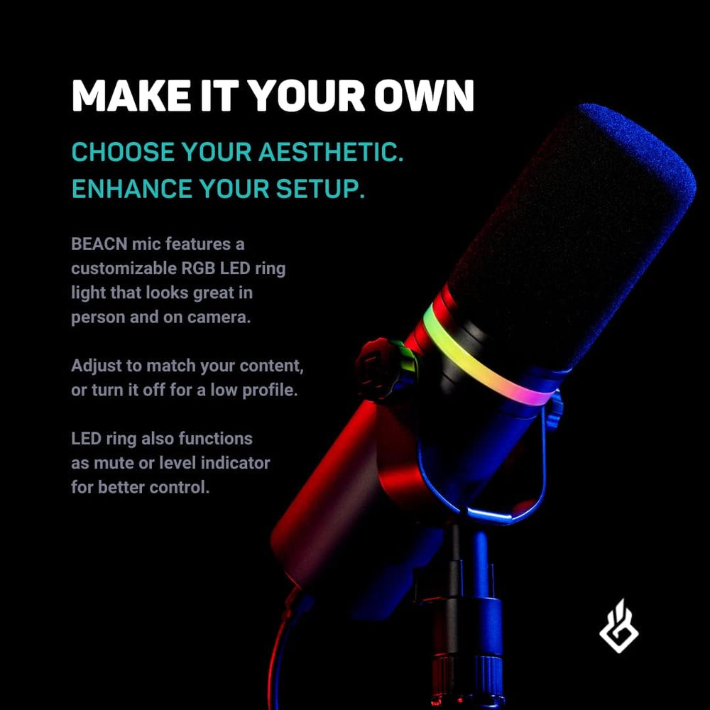 USB Broadcast Dynamic Mic for Streaming Gaming and Podcasting BEACN